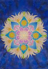 Gőzölős selyemfestékkel festett mandala Gőzölős selyemfestékkel festett mandala